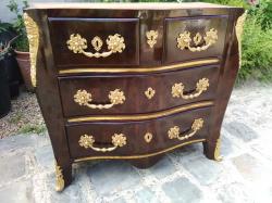 restauration Commode Regence époque XVIII marquété en palissandre 